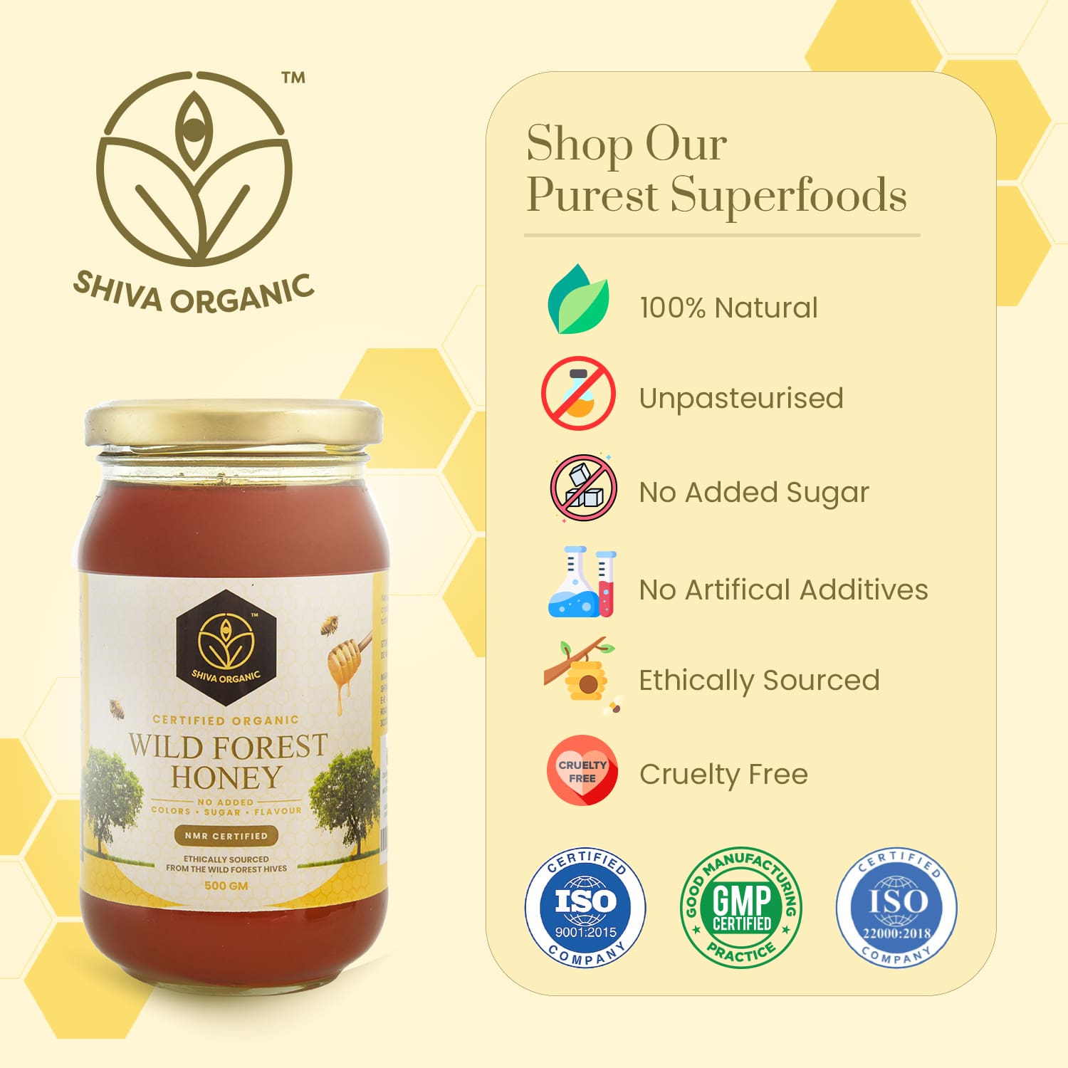 500 gm | Wild Forest Honey | Shiva Organic  | Raw Himalayan Honey
