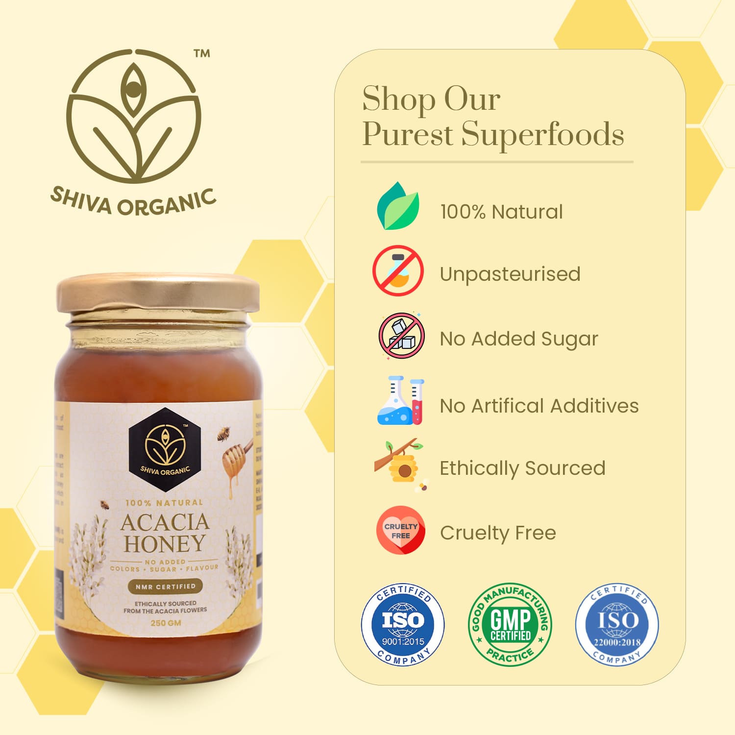 250 gm | Acacia Flower Honey | Cidr Honey | Shiva Organic