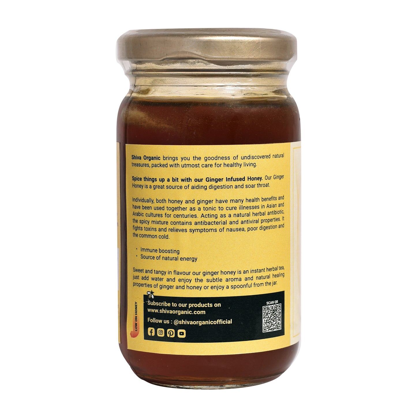 Ginger Infused Honey | 250g raw honey | immunity boost | Shiva Organic