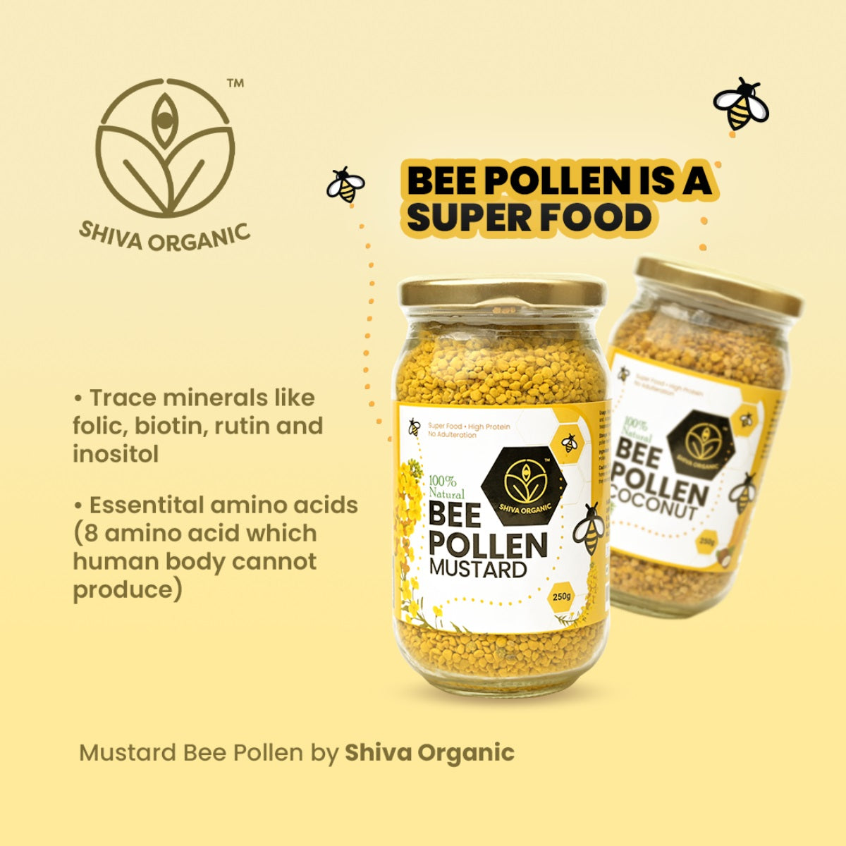 Bee Pollen 500g | Natural superfood | Shiva Organic