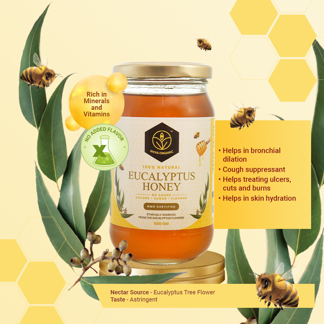 500 gm, Eucalyptus Honey | Shiva Organic
